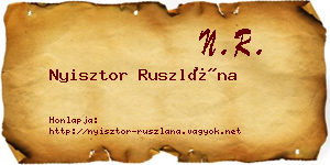 Nyisztor Ruszlána névjegykártya